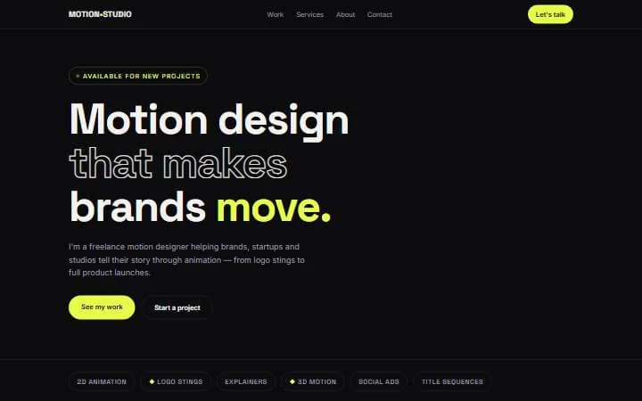 Motion designer · Portfolio
